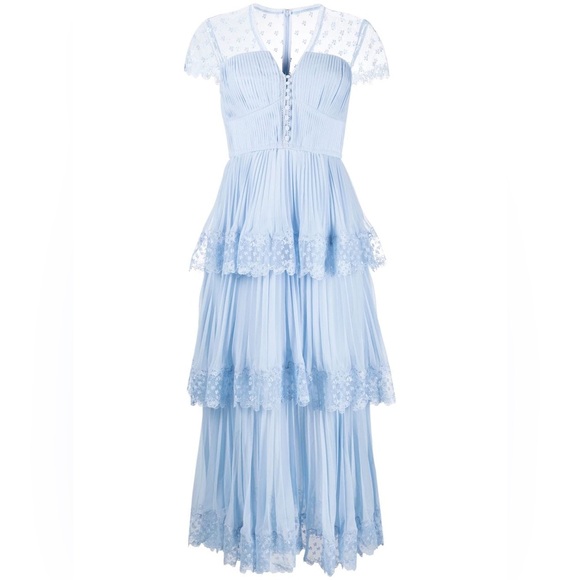 self portrait blue midi dress Earlie Mini Dress Blue / Red main image 1
